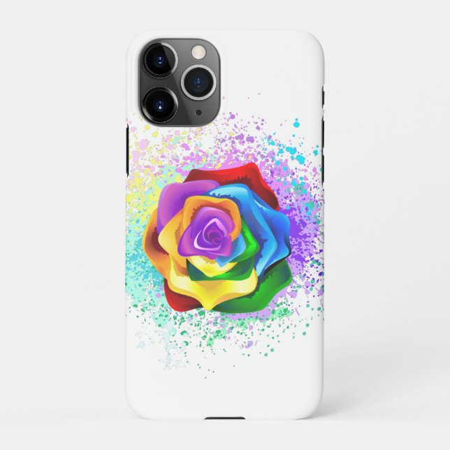 Capa Para iPhone Rosa de arco-íris colorido (Verso)