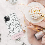 Capa Para iPhone Rosa Menina Moderna Pink Com Nome Personalizado<br><div class="desc">Rosa Menina Moderna Pink Com Nome Personalizado</div>