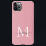 Capa Para iPhone Roteiro Chic da Cinza Elegante de Monograma Rosa B<br><div class="desc">Capa de telefone Chic Script de Cinza Elegante Monograma Rosa Brilhante</div>