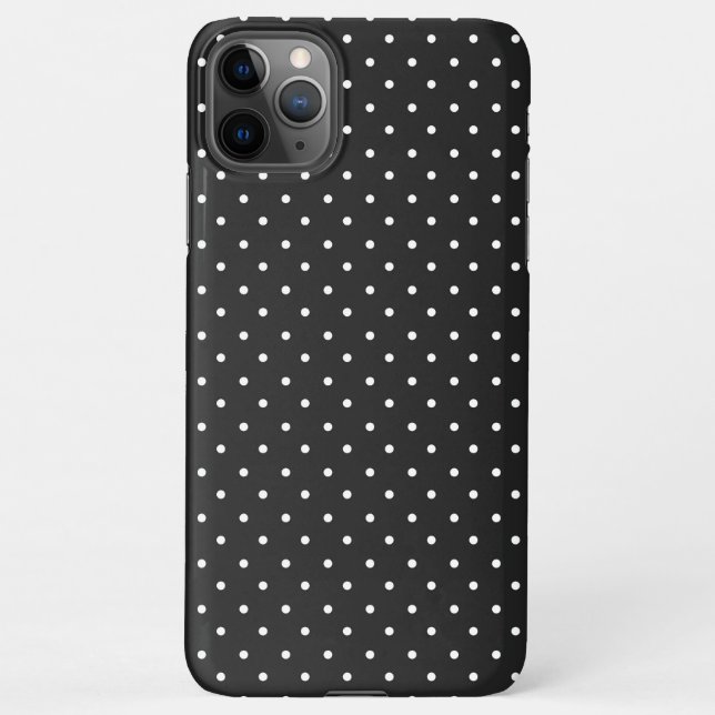 Capa Para iPhone Seamless black and white polka dot pattern  (Verso)