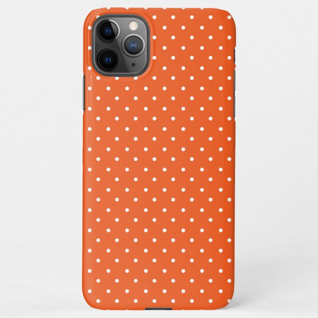 Capa Para iPhone Seamless  bright orange background polka dot (Verso)