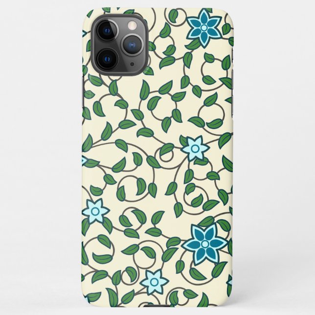 Capa Para iPhone Seamless floral pattern on beige background (Verso)