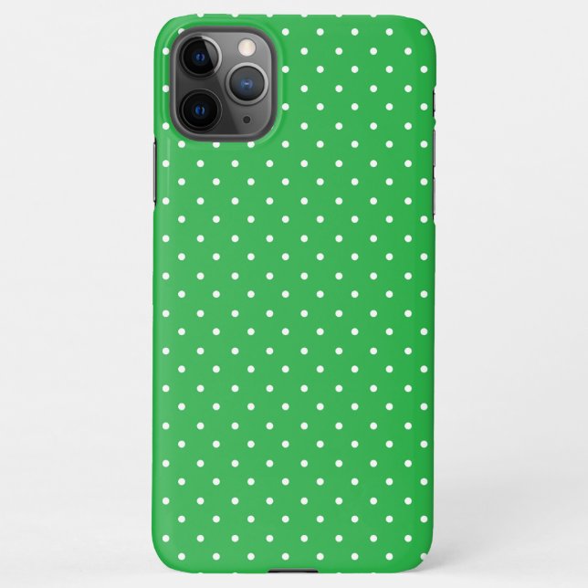 Capa Para iPhone Seamless green background polka dot pattern (Verso)