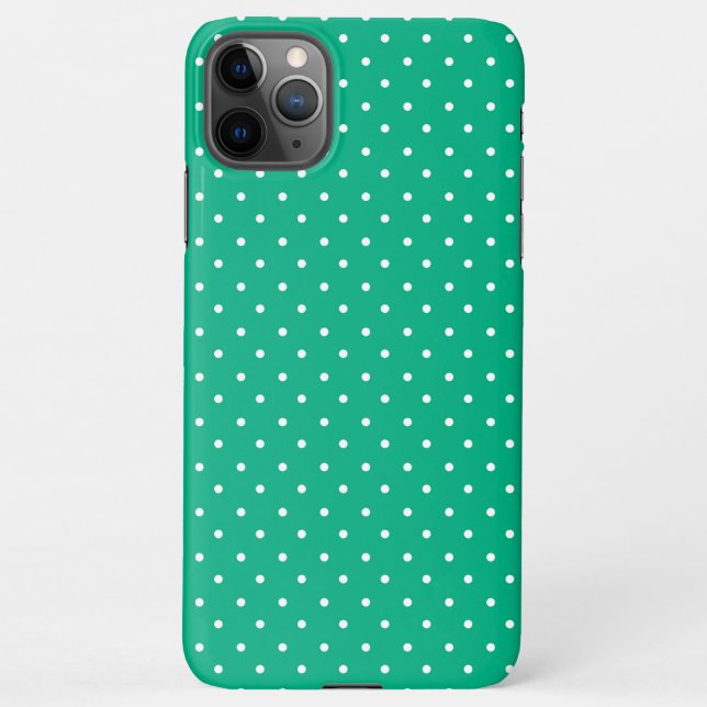 Capa Para iPhone Seamless solid teal polka dot pattern (Verso)