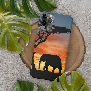 Capa Para iPhone Silhueta de elefante sunset Safari africano colori