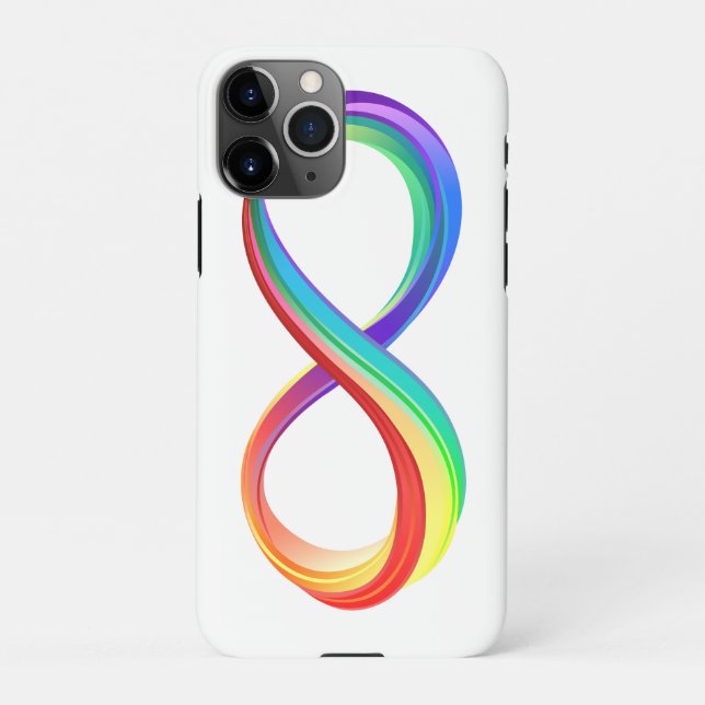 Capa Para iPhone Símbolo de Infinidade Arco-Íris em Camadas (Verso)