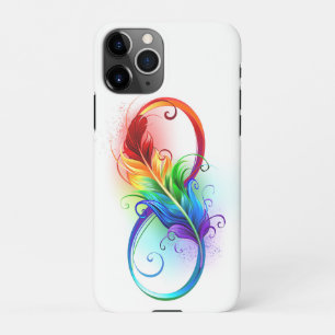 Capa Para iPhone Símbolo Infinito com Pena Arco-Íris