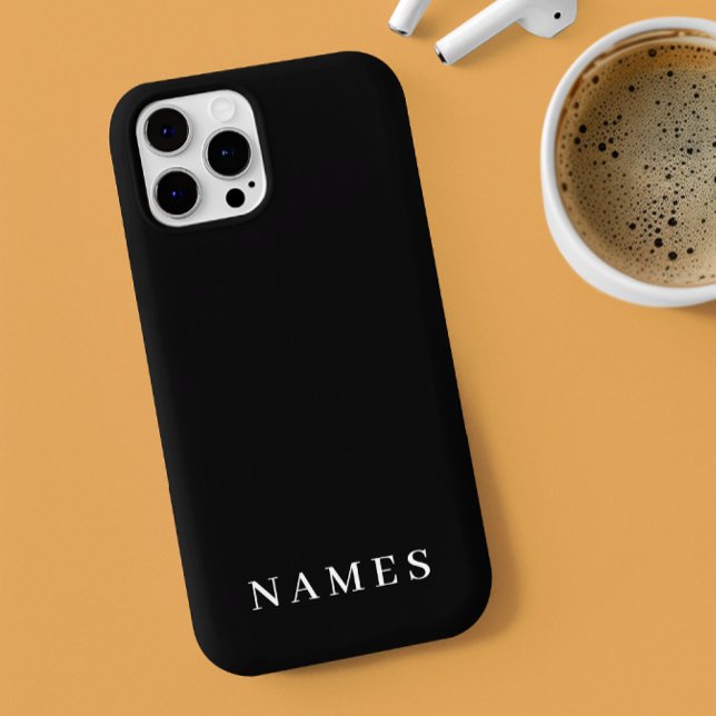 Capa Para iPhone Simples Preto Personalizado Adicionar Seu Nome Ele (Criador carregado)