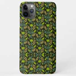 Capa Para iPhone Sophisticated blue & beige floral pattern design 