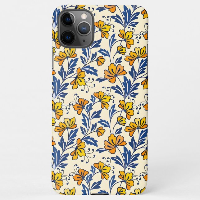 Capa Para iPhone Stunning Seamless Pattern of Flowers and Leaves (Verso)