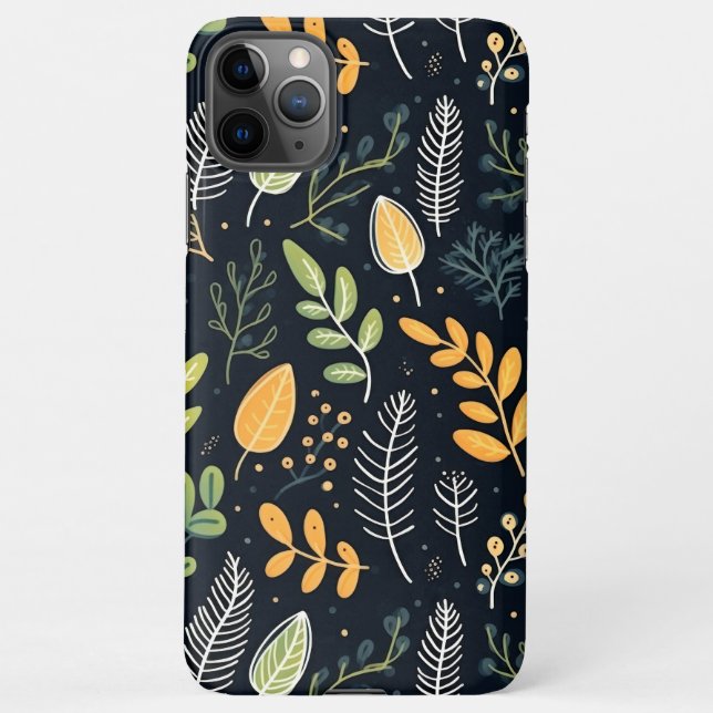 Capa Para iPhone Stylish Green and Yellow Foliage Pattern  (Verso)