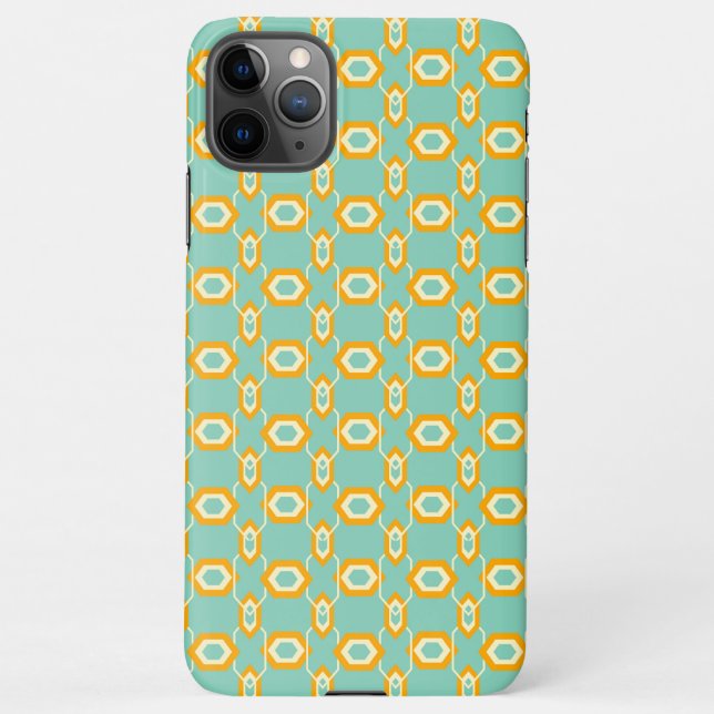 Capa Para iPhone Stylized geometric pattern in bold orange hexagon (Verso)