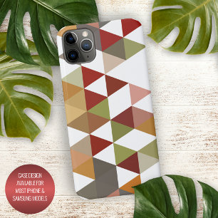 Capa Para iPhone Taupe Verde-Escuro Poligão Branco-Castanho