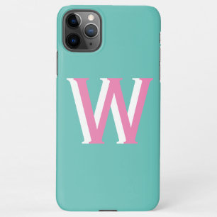 Capa Para iPhone Teal and Pink Initial iPhone 11Pro Max Case