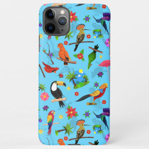 Capa Para iPhone Toucan Flamingo E Arara - Padrão De Aves Sem Costu