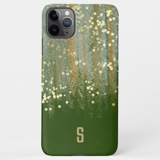 Capa Para iPhone Traços de Pincel e Pontos de Confetti com Monogram (Verso)