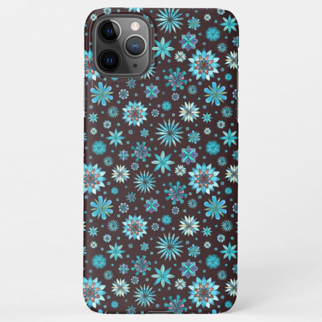 Capa Para iPhone Turquoise Floral Pattern – Boho Aesthetic  (Verso)