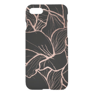 Capa Para iPhone, Uncommon Abstrato cor-de-rosa moderno do ouro floral no