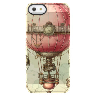 Capa Para iPhone SE/5/5s Transparente Balão de ar quente, cor-de-rosa, a vapor-jato (2)