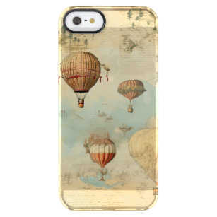 Capa Para iPhone SE/5/5s Transparente Balão de Vintage Ar Quente em Paisagem Serena (11)