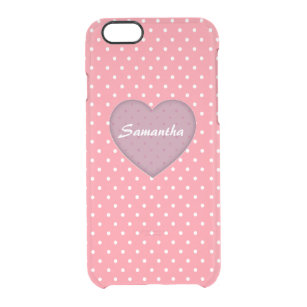 Capa Para iPhone 6/6S Transparente Bolinhas Pink Love