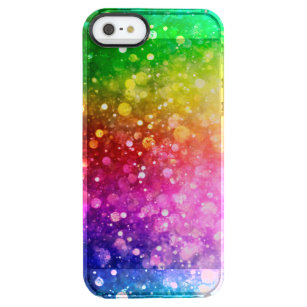 Capa Para iPhone SE/5/5s Transparente Brilhante Colorida Bright Bokeh Moderno