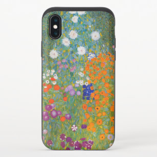 Capa Para iPhone X Gustav Klimt Flower Garden Cottage Nature