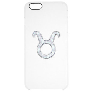 Capa Para iPhone 6 Plus Transparente Mãe de Pearl Taurus Zodiac Astrologia