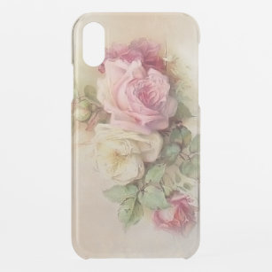 Capa Para iPhone XR Rosas de Estilo Pintado com Vintage