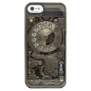 Capa Para iPhone SE/5/5s Transparente Telefone de seletor giratório do metal de