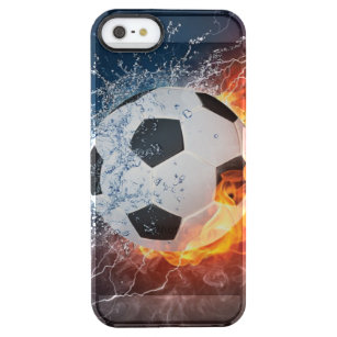 Capa Para iPhone SE/5/5s Transparente Travesseiro decorativo Flaming de Futebol/Bola de 