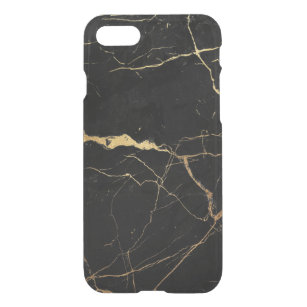 Capa iPhone 8/7 Veias de ouro de mármore pretas