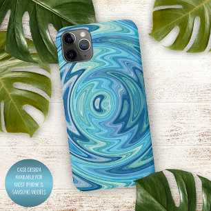 Capa Para iPhone Única Aqua Turquesa Blue Violet Summer Swirl Art