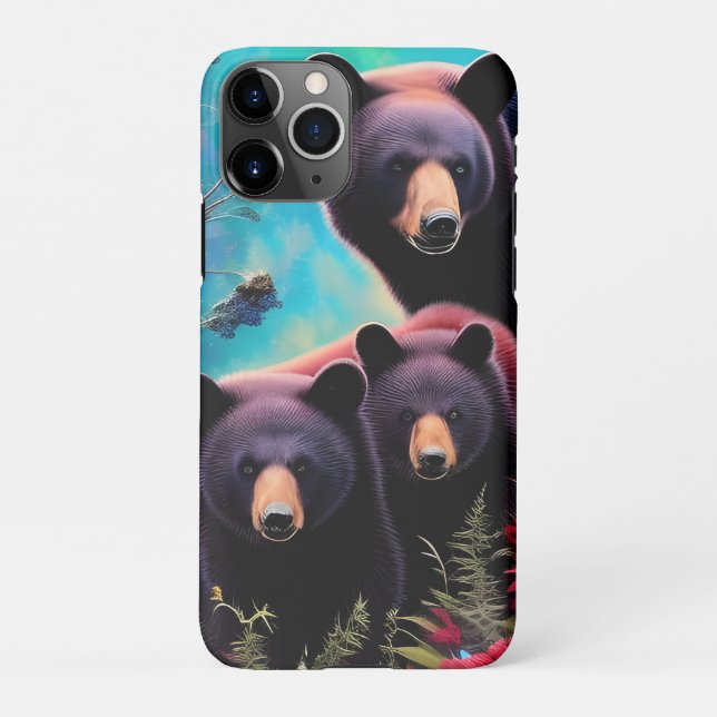 Capa Para iPhone Urso mamão e filhotes (Verso)