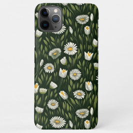 Capa Para iPhone Vibrant Daisy Pattern with Lush Green Accents