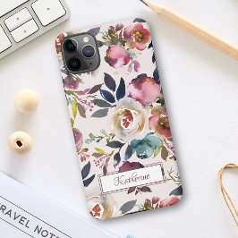 Capa Para iPhone Vintage Blush Pink Floral Denominado Watercolor