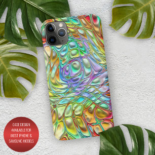 Capa Para iPhone Violet Aqua Turquoise Orange Retro Swirls Art