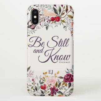 Capa Para iPhone X Watercolor Floral Be Psalm Monograma
