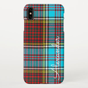 Capa Para iPhone Xadrez TARTAN Personalizada Nome Manuscrito Modern