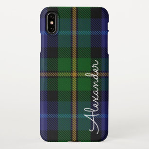 Capa Para iPhone Xadrez TARTAN Personalizada Nome Manuscrito Modern