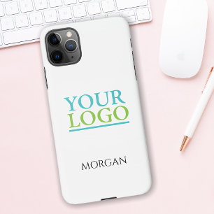 Capa Para iPhone Your Logo/Art/Photo, DIY Black Name on White