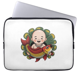Capa para laptop | Garoto Bonito com Lucky Koi