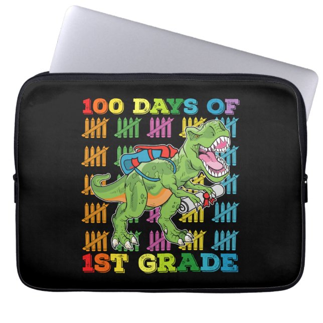 Capa Para Notebook 100 Dias Da Escola De Dinossauros T Rex Da 1ª Séri (Frente)