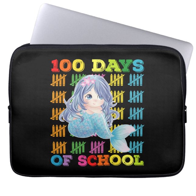 Capa Para Notebook 100 Dias De Escola Sereia Professora Aluno (Frente)