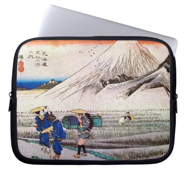 Capa Para Notebook 14. 原 宿, 広 重 Hara-juku, Hiroshige, Ukiyo-e (Frente)