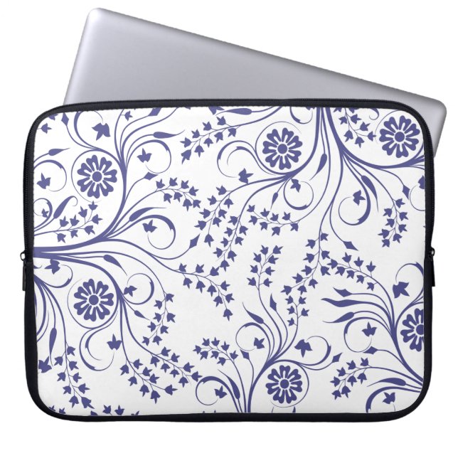 Capa Para Notebook 15-Inch Laptop Sleeve – Floral & Gradient Grain  (Frente)