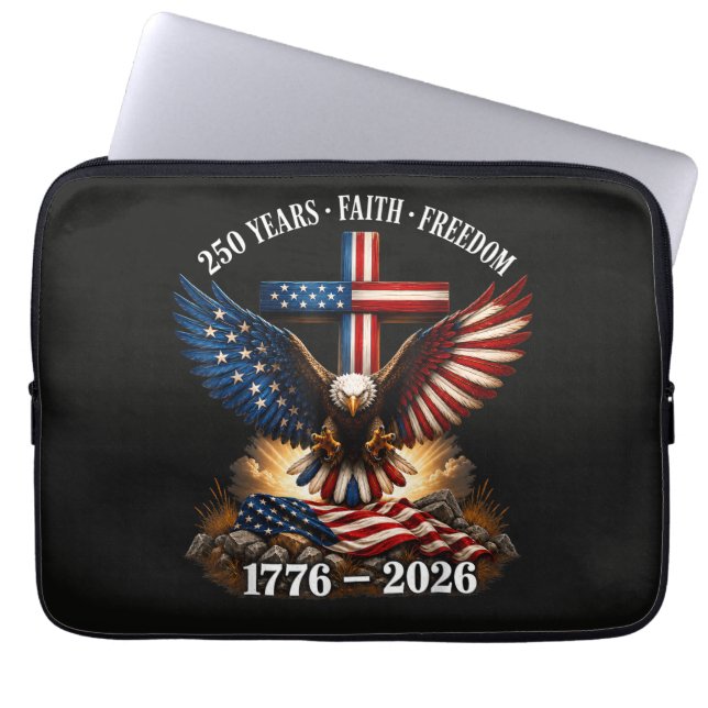 Capa Para Notebook 250º Aniversário EUA Fé Liberdade (Frente)