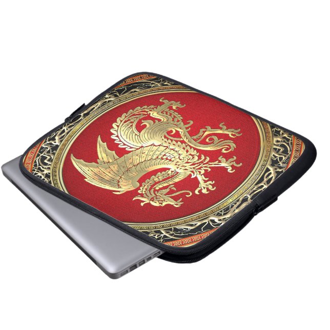 Capa Para Notebook [300] Dragão islandês, Landvæ ttir [Dourado] (Frente Inferior)