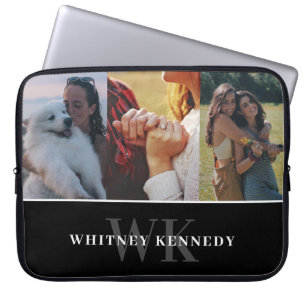 Capa Para Notebook 3 Foto Collage Black Minimalist Monograma