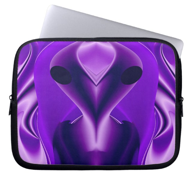 Capa Para Notebook 3D Sonhos Roxos Arco-Íris, Alienígena (Frente)